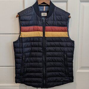 Marine Layer Men's Taos Down Puffer Vest, Blue, Small, Vintage/Retro Style